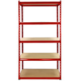 Monster Racking Z-Rax Hörnhylla & 4 x 90 cm Garageförvaringshyllor, Röd