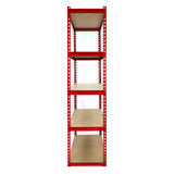 Monster Racking Z-Rax Hörnhylla & 4 x 90 cm Garageförvaringshyllor, Röd
