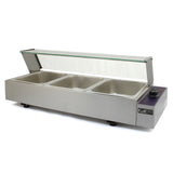 Vattenbad Bain Marie med 3 st Kantiner ½ GN