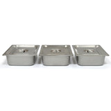 Vattenbad Bain Marie med 3 st Kantiner ½ GN