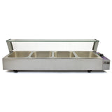 Vattenbad Bain Marie med 4 st Kantiner ½ GN