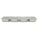 Vattenbad Bain Marie med 4 st Kantiner ½ GN