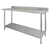Kommersiellt cateringbord i rostfritt stål - 182cm brett