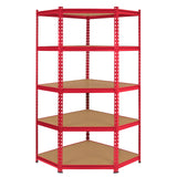Monster Racking Z-Rax Hörnhylla & 4 x 90 cm Garageförvaringshyllor, Röd