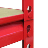 Monster Racking Z-Rax Hörnhylla & 4 x 90 cm Garageförvaringshyllor, Röd
