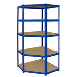 Monster Racking T-Rax Hörnhylla & 2 x 90 cm Garageförvaringshyllor, Blå