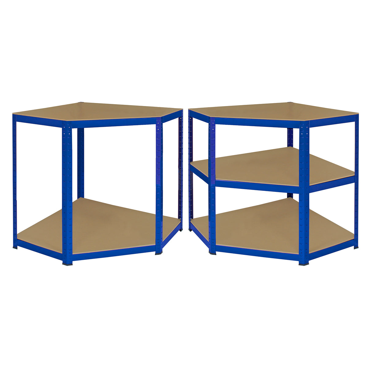 Monster Racking T-Rax Hörnhylla & 2 x 90 cm Garageförvaringshyllor, Blå
