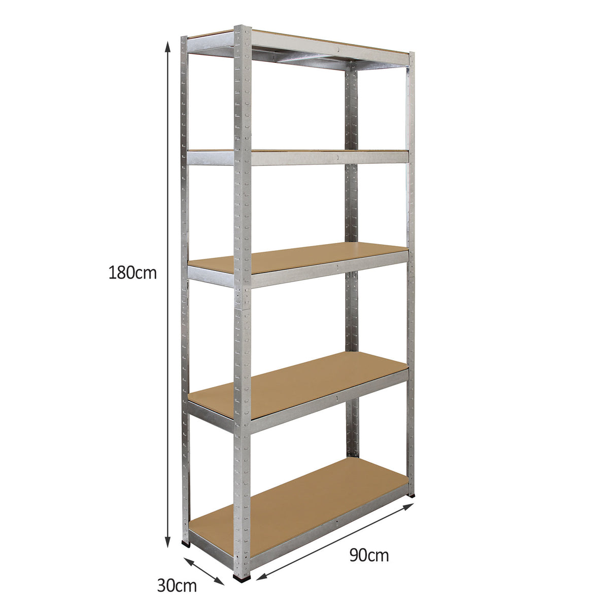 Galwix 90cm Hyllpaket: Hörnhylla och 4 Garagehyllor
