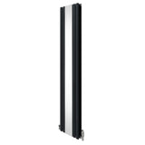 Oval Spegelradiator och Vred - 1800mm x 380mm - Antracitgrå