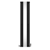Oval Spegelradiator & Ventiler - 1800mm x 380mm – Svart