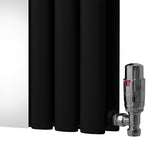 Oval Spegelradiator & Ventiler - 1800mm x 500mm – Svart