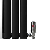 Oval Spegelradiator & Ventiler - 1800mm x 500mm – Svart