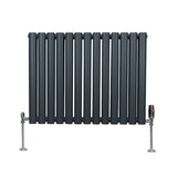 Radiatorer med Ovala Kolumner & Kromventiler - 600mm x 780mm – Grå