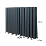 Radiatorer med Ovala Kolumner & Kromventiler - 600mm x 780mm – Grå