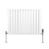 Radiatorer med Ovala Kolumner & Kromventiler - 600mm x 780mm – Vit