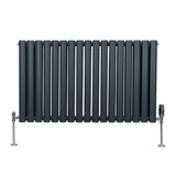 Radiatorer med Ovala Kolumner & Kromventiler - 600mm x 1020mm – Grå