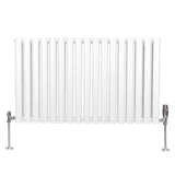 Radiatorer med Ovala Kolumner & Kromventiler - 600mm x 1020mm – Vit