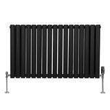 Radiatorer med Ovala Kolumner & Kromventiler - 600mm x 1020mm – Svart