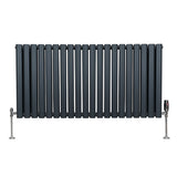 Radiatorer med Ovala Kolumner & Kromventiler - 600mm x 1200mm – Grå