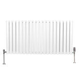 Radiatorer med Ovala Kolumner & Kromventiler - 600mm x 1200mm – Vit