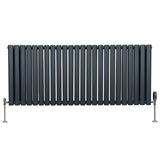 Radiatorer med Ovala Kolumner & Kromventiler - 600mm x 1440mm – Grå