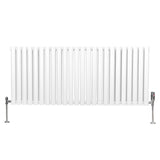 Radiatorer med Ovala Kolumner & Kromventiler - 600mm x 1440mm – Vit
