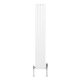 Radiatorer med Ovala Kolumner & Kromventiler - 1600mm x 240mm – Vit