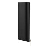 Radiatorer med Ovala Kolumner & Kromventiler - 1800mm x 600mm – Svart