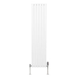 Radiatorer med Ovala Kolumner & Kromventiler - 1600mm x 360mm – Vit