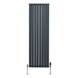 Radiatorer med Ovala Kolumner & Kromventiler - 1600mm x 480mm – Grå