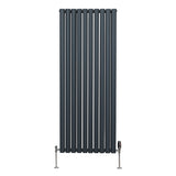 Radiatorer med Ovala Kolumner & Kromventiler - 1600mm x 600mm – Grå