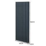 Radiatorer med Ovala Kolumner & Kromventiler - 1600mm x 600mm – Grå