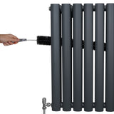 Radiatorer med Ovala Kolumner & Kromventiler - 1600mm x 600mm – Grå