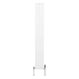 Radiatorer med Ovala Kolumner & Kromventiler - 1800mm x 240mm – Vit