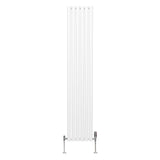 Radiatorer med Ovala Kolumner & Kromventiler - 1800mm x 360mm – Vit