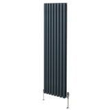 Radiatorer med Ovala Kolumner & Kromventiler - 1800mm x 480mm – Grå
