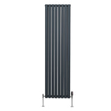 Radiatorer med Ovala Kolumner & Kromventiler - 1800mm x 480mm – Grå