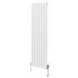 Radiatorer med Ovala Kolumner & Kromventiler - 1800mm x 480mm – Vit