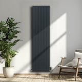 Aluminiumradiator & Ventiler - 1800mm x 475mm - Antracitgrå