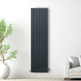 Aluminiumradiator & Ventiler - 1800mm x 475mm - Antracitgrå