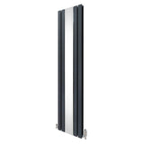 Platt Spegelradiator & Ventiler - 1800mm x 425mm – Grå