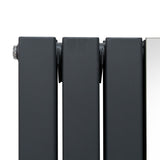 Platt Spegelradiator & Ventiler - 1800mm x 425mm – Grå
