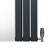 Platt Spegelradiator & Ventiler - 1800mm x 425mm – Grå