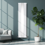 Platt Spegelradiator & Ventiler - 1800mm x 425mm – Vit