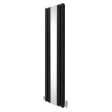 Platt Spegelradiator & Ventiler - 1800mm x 425mm – Svart