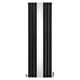 Platt Spegelradiator & Ventiler - 1800mm x 565mm – Svart