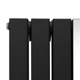 Platt Spegelradiator & Ventiler - 1800mm x 565mm – Svart