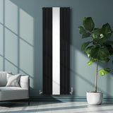 Platt Spegelradiator & Ventiler - 1800mm x 565mm – Svart