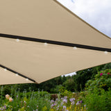 Beige 3m LED Cantilever Parasoll med Fyrkantig Bas