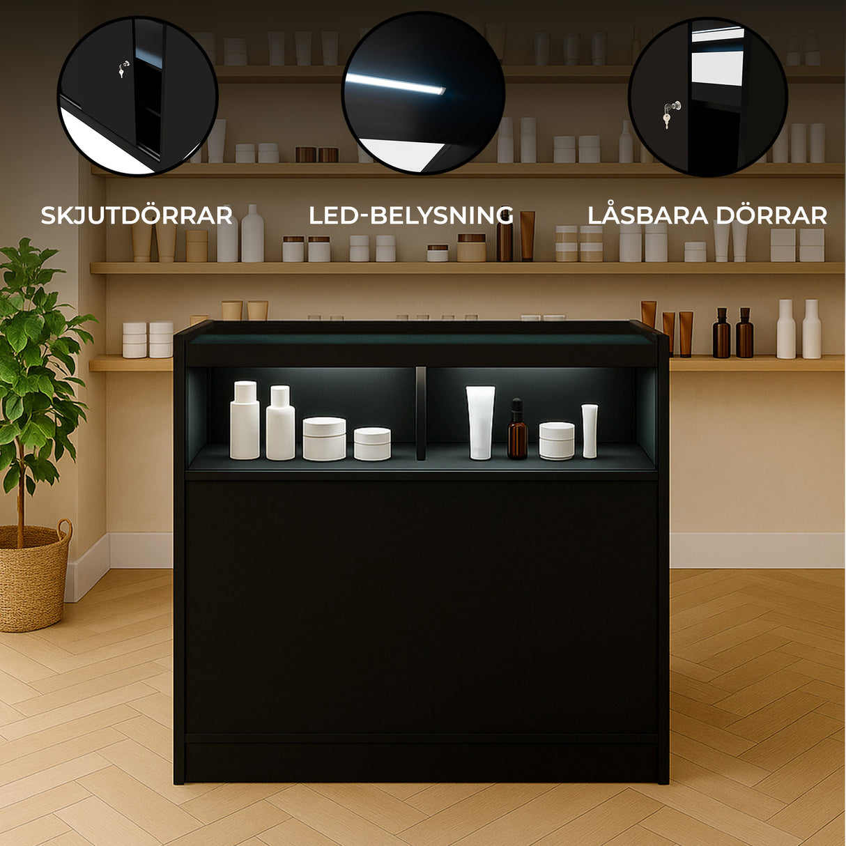B900 Butiksmodul med LED – Svart